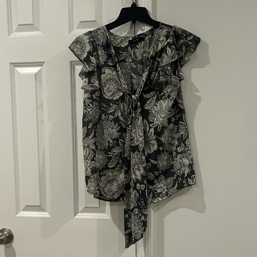 Eclair Tie Front Floral Blouse